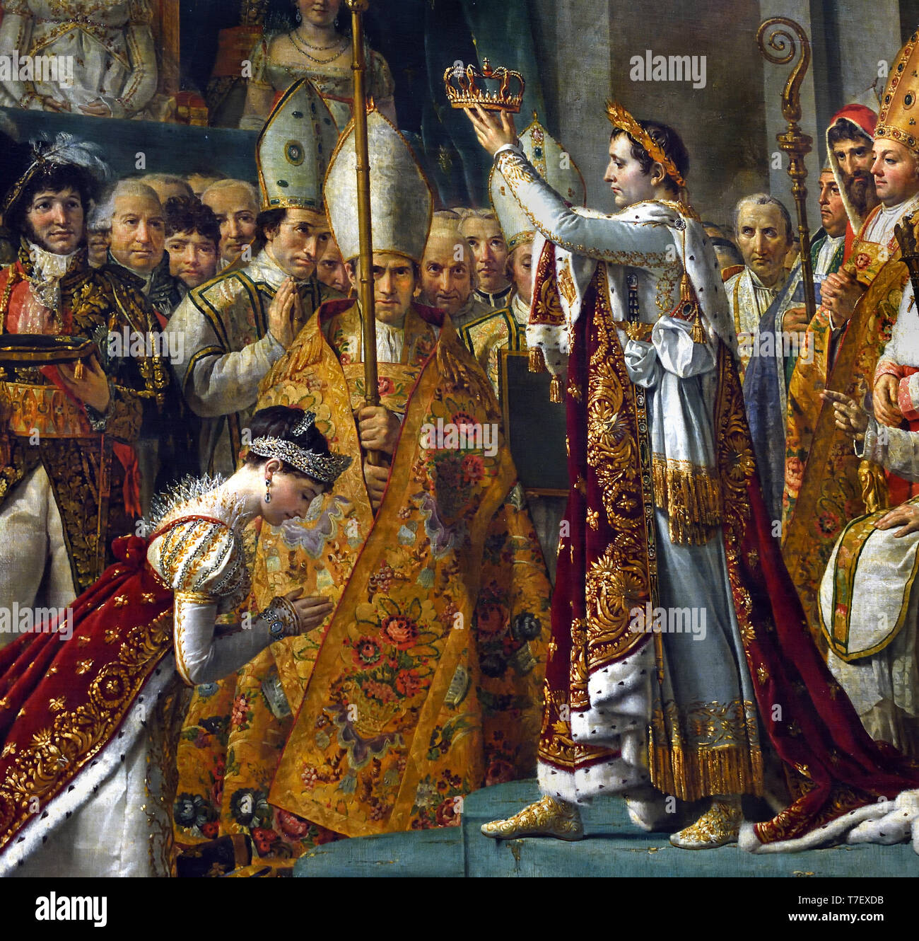 L incoronazione - Consacrazione Imperatore Napoleone Bonaparte e Giuseppina 1807 Cattedrale Notre Dame Parigi Jacques-Louis David 1748 - 1825 Francia - Francese Foto Stock