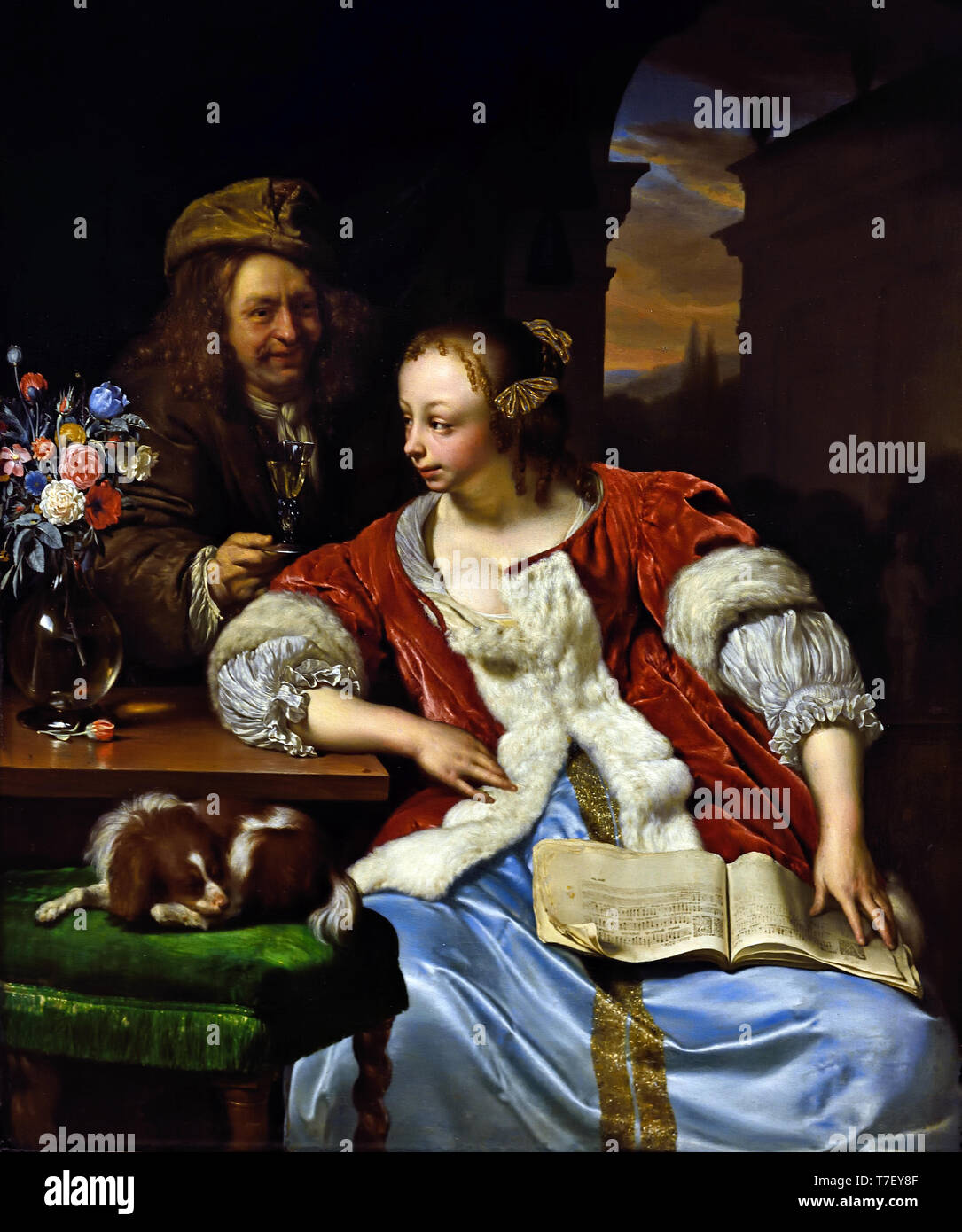 La canzone interrotta nel 1671 da Frans van Mieris 1635-1681, la, Olandese, Foto Stock