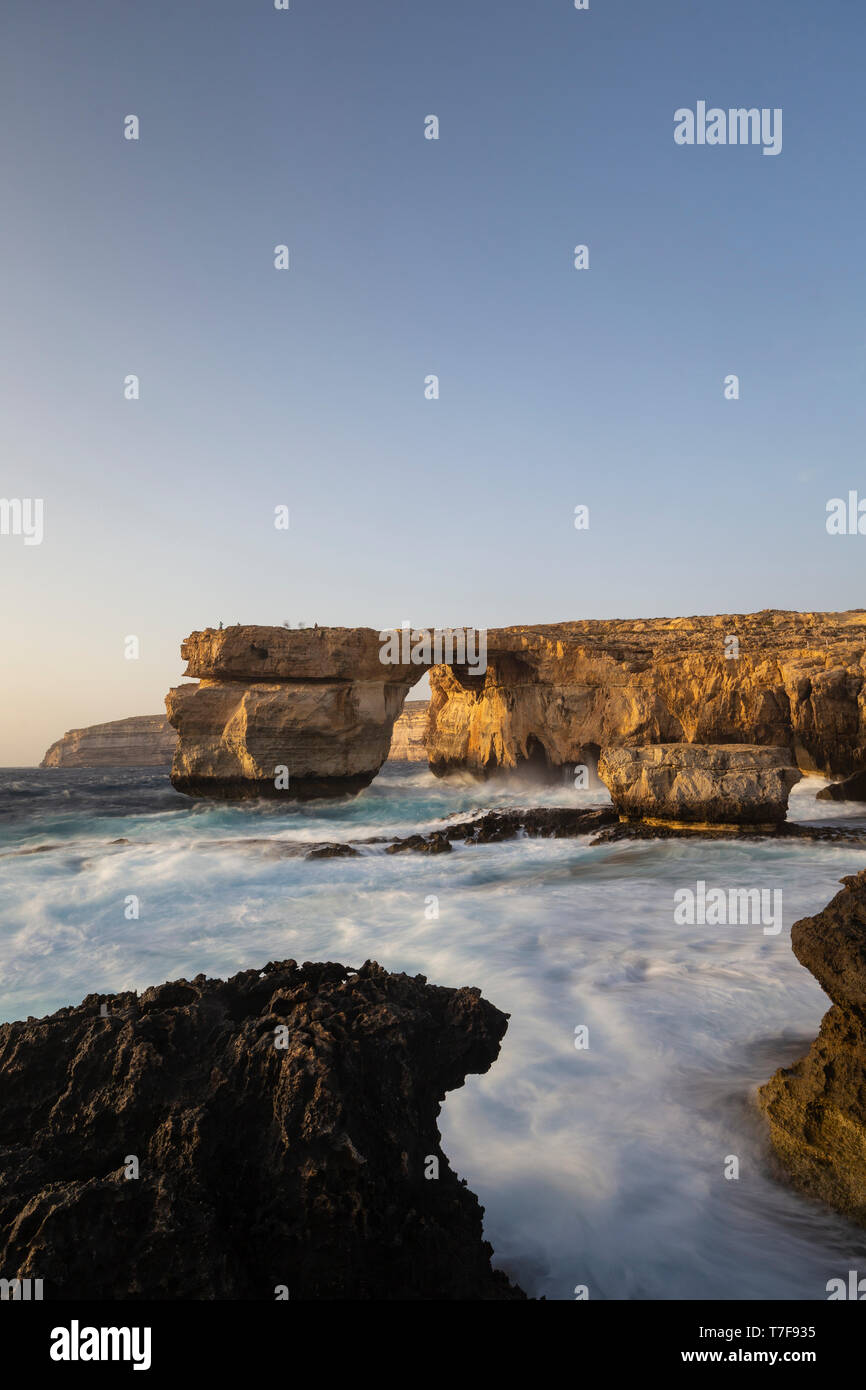 Malta, Gozo, Dwejra Azure Window Arch Rock Foto Stock