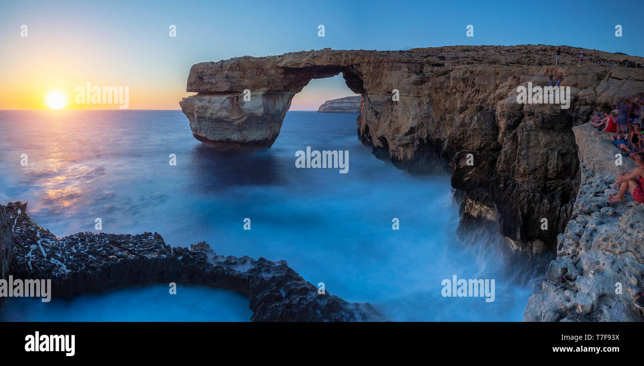 Malta, Gozo, Dwejra Azure Window Arch Rock Foto Stock