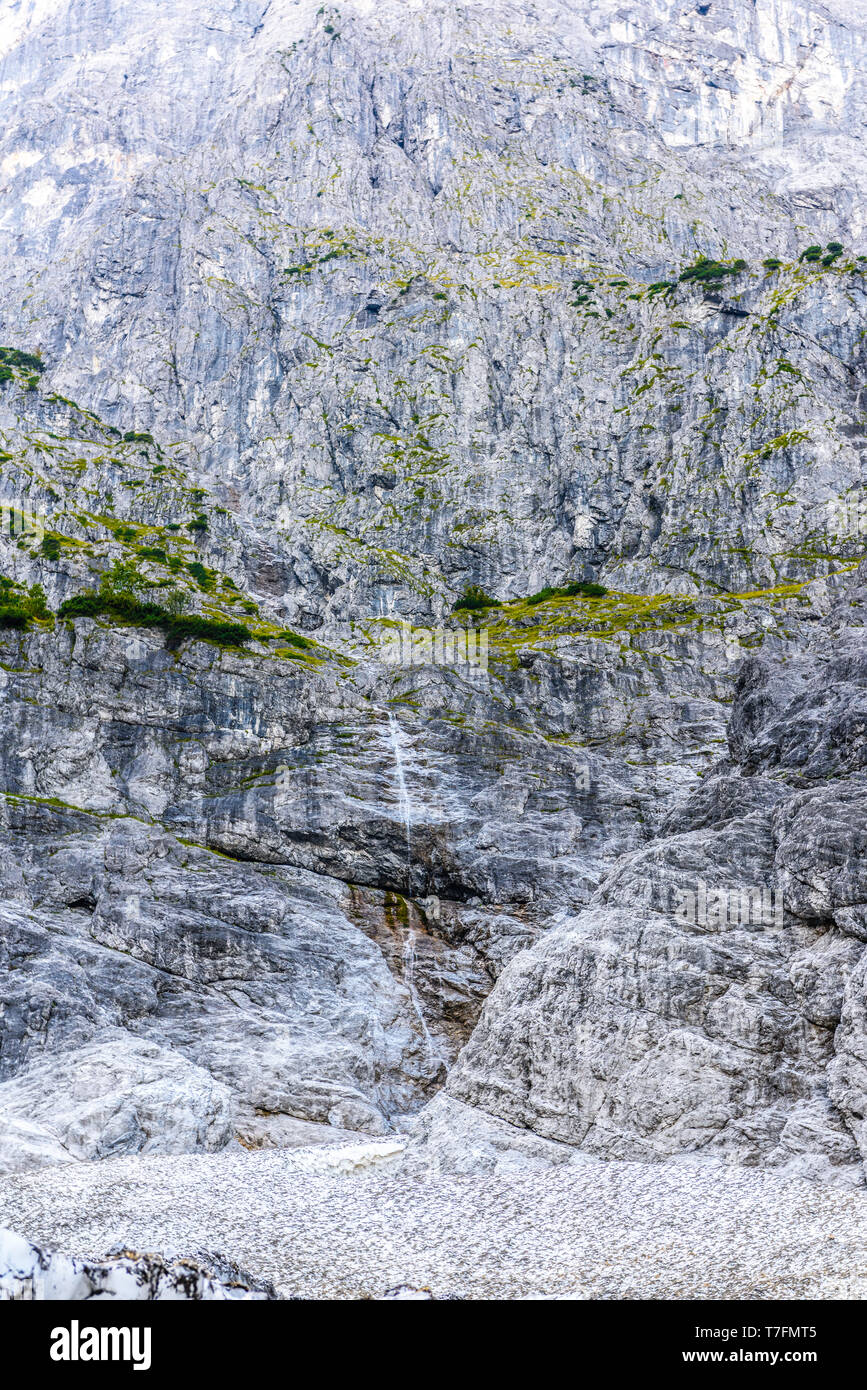 Montagna valle vicino a Koenigssee, Konigsee, Parco Nazionale di Berchtesgaden, Baviera Germania Foto Stock