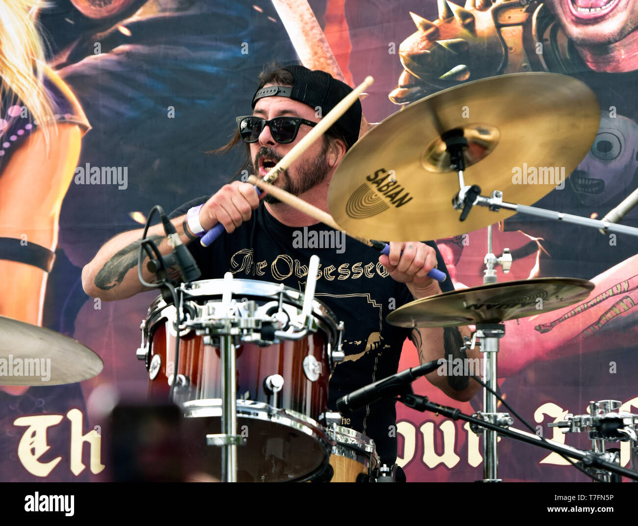 Il 5 maggio 2019, Encino, California, Dave Grohl fa un'apparizione a sorpresa al 2019 Ride per Ronnie concerto di beneficenza a Los Encinos State Historic Park Foto Stock