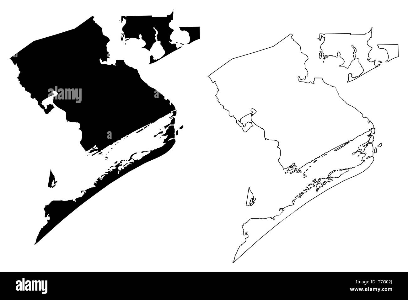 Calhoun County, Texas (contee in Texas, Stati Uniti d'America,USA, Stati Uniti, US) mappa illustrazione vettoriale, scribble schizzo Calhoun mappa Illustrazione Vettoriale