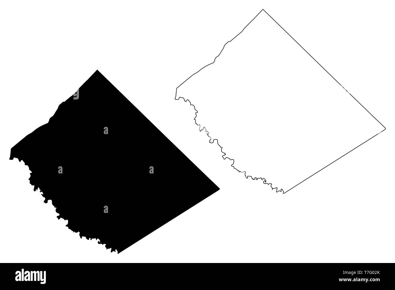 Caldwell County, Texas (contee in Texas, Stati Uniti d'America,USA, Stati Uniti, US) mappa illustrazione vettoriale, scribble sketch mappa di Caldwell Illustrazione Vettoriale