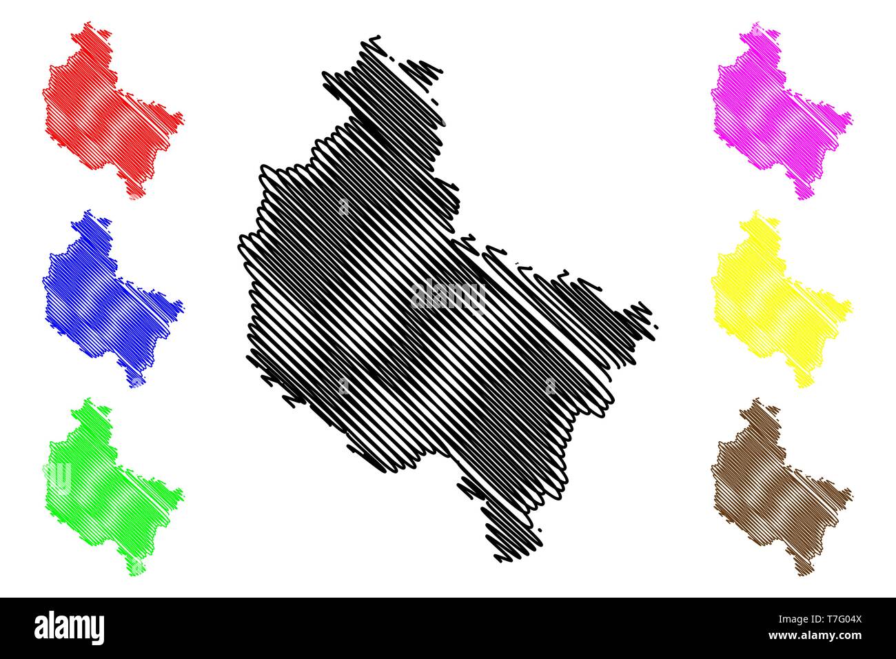 Grande Polonia Voivodato (divisioni amministrative della Polonia, voivodati della Polonia) mappa illustrazione vettoriale, scribble schizzo di Wielkopolska Voivodes Illustrazione Vettoriale