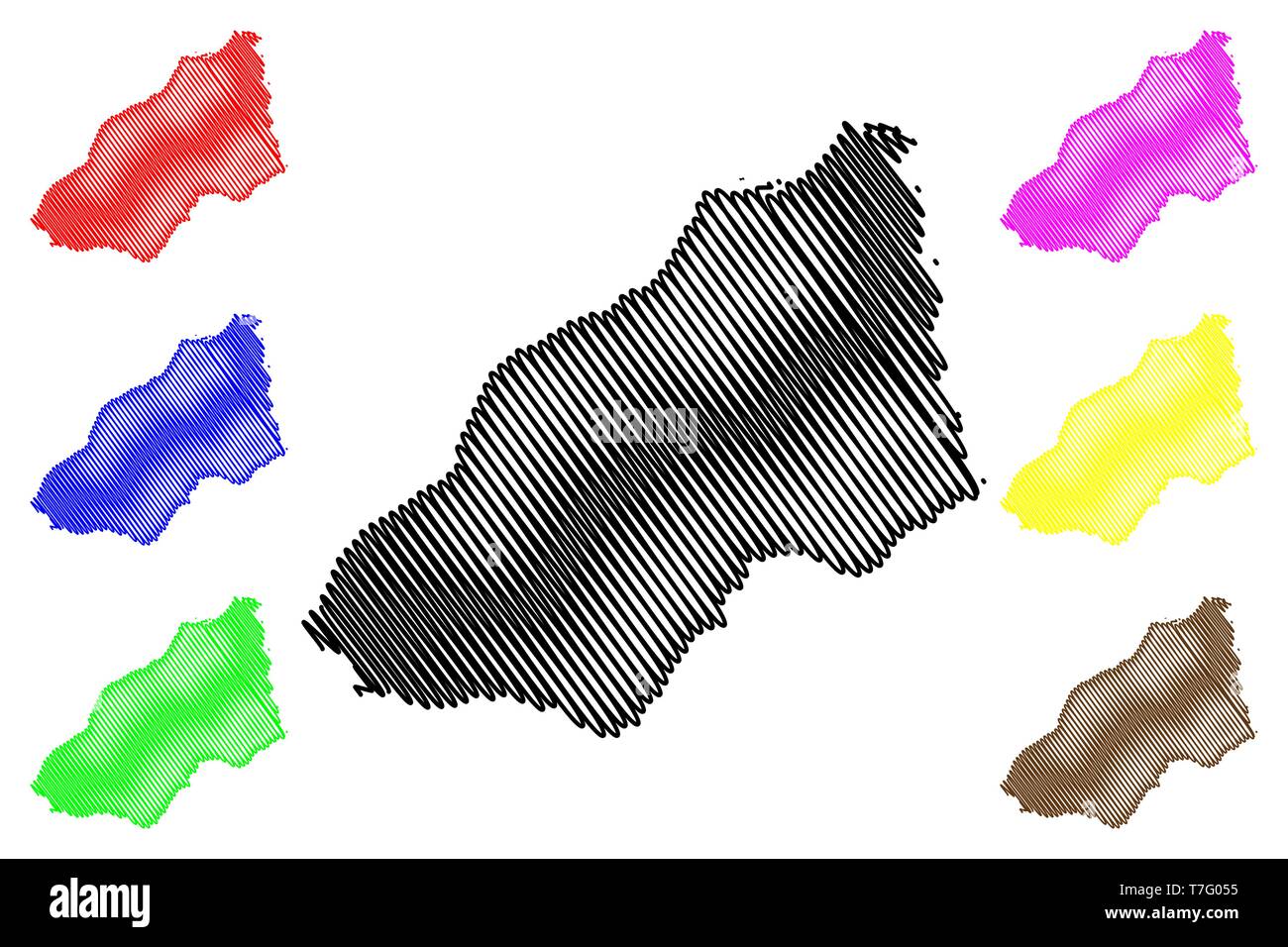 Dipartimento di Tumbes (Repubblica del Perù, regioni del Perù) mappa illustrazione vettoriale, scribble schizzo Tumbes mappa Illustrazione Vettoriale