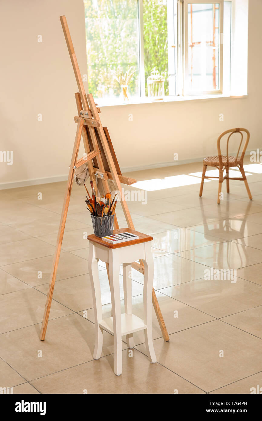 Interno di studio dell'artista Foto Stock