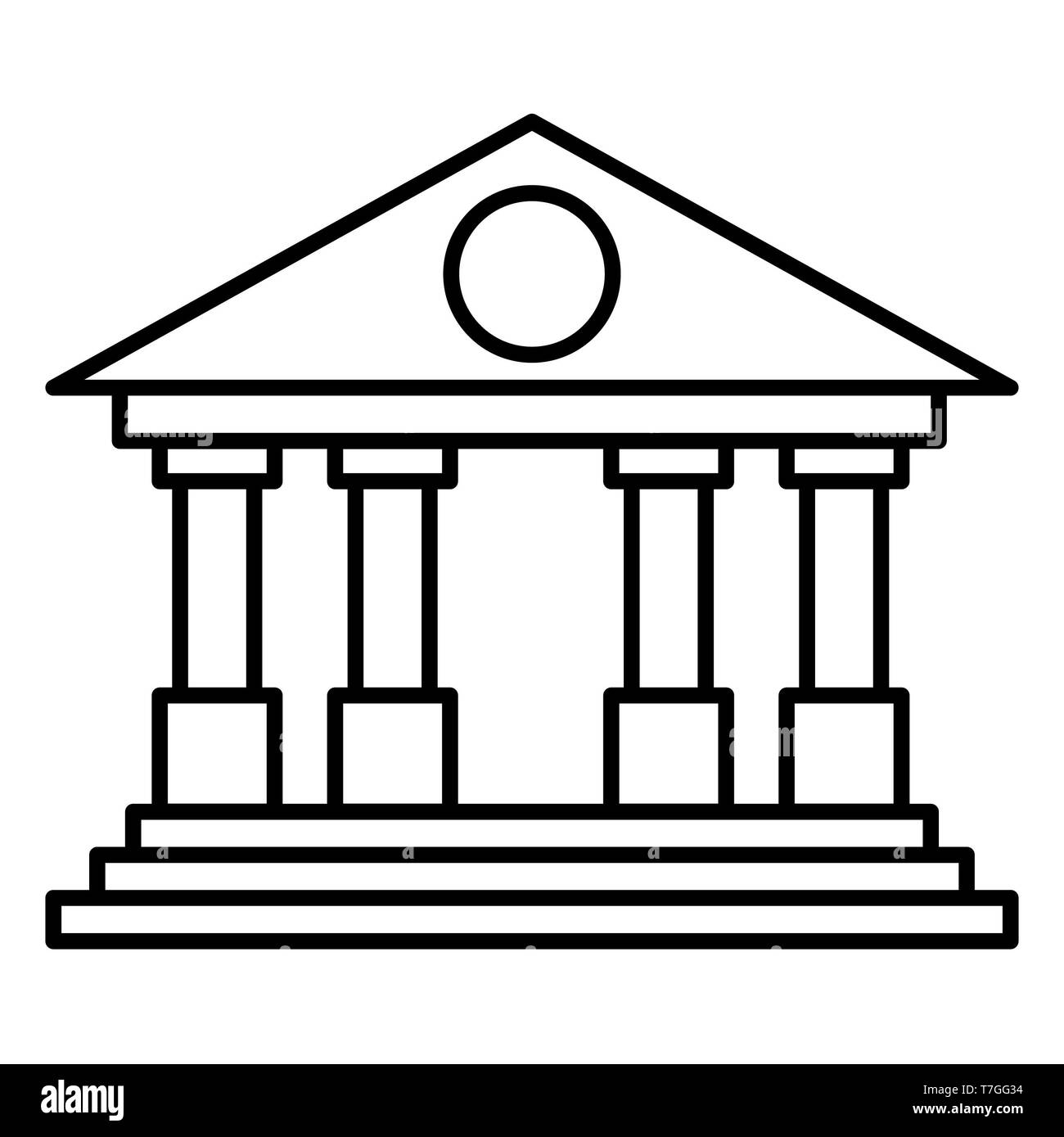 Icona di università, illustrazione vettoriale, Istruzione contorno Foto Stock