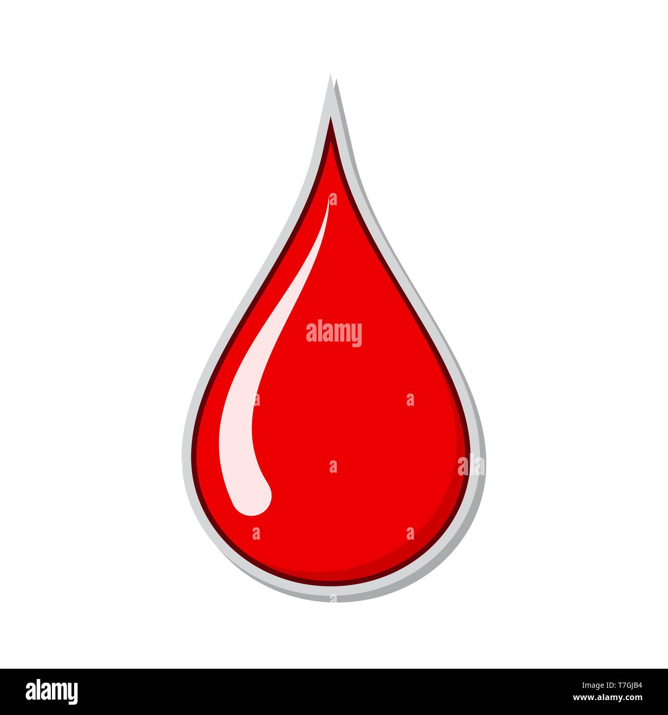 Rosso Sangue drop icona. Illustrazione Vettoriale. Il concetto di donazione del sangue. Goccia di sangue isolato Illustrazione Vettoriale