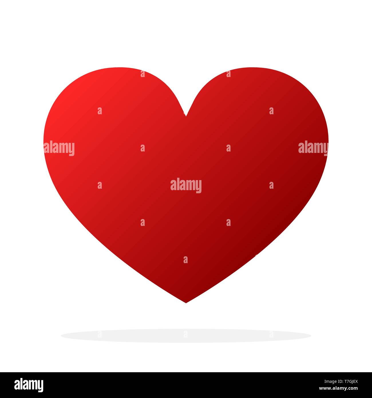 Cuore rosso icona. Illustrazione Vettoriale. Simbolo dell amore isolati su sfondo bianco Illustrazione Vettoriale