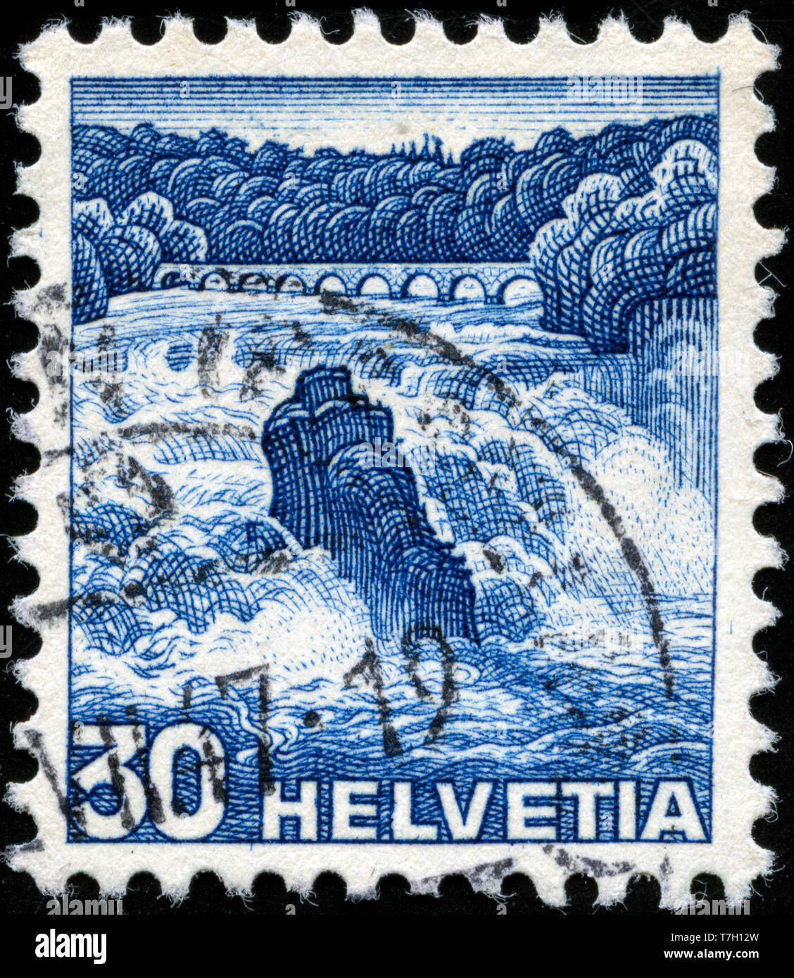 Francobollo dalla Svizzera nella serie di paesaggi rilasciato in 1936 Foto Stock