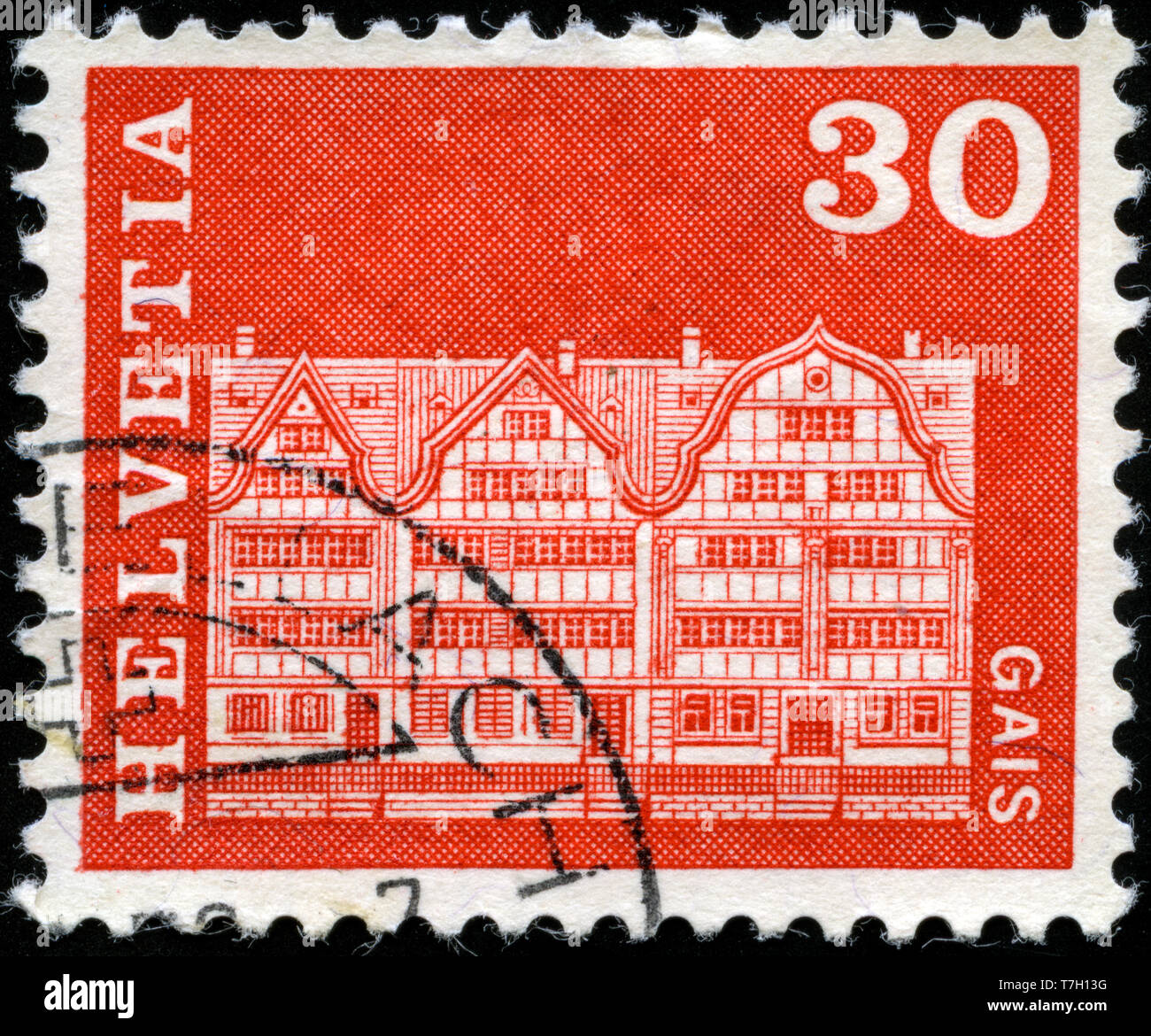 Francobollo dalla Svizzera nella storia postale le motivazioni e i monumenti serie emesso nel 1968 Foto Stock