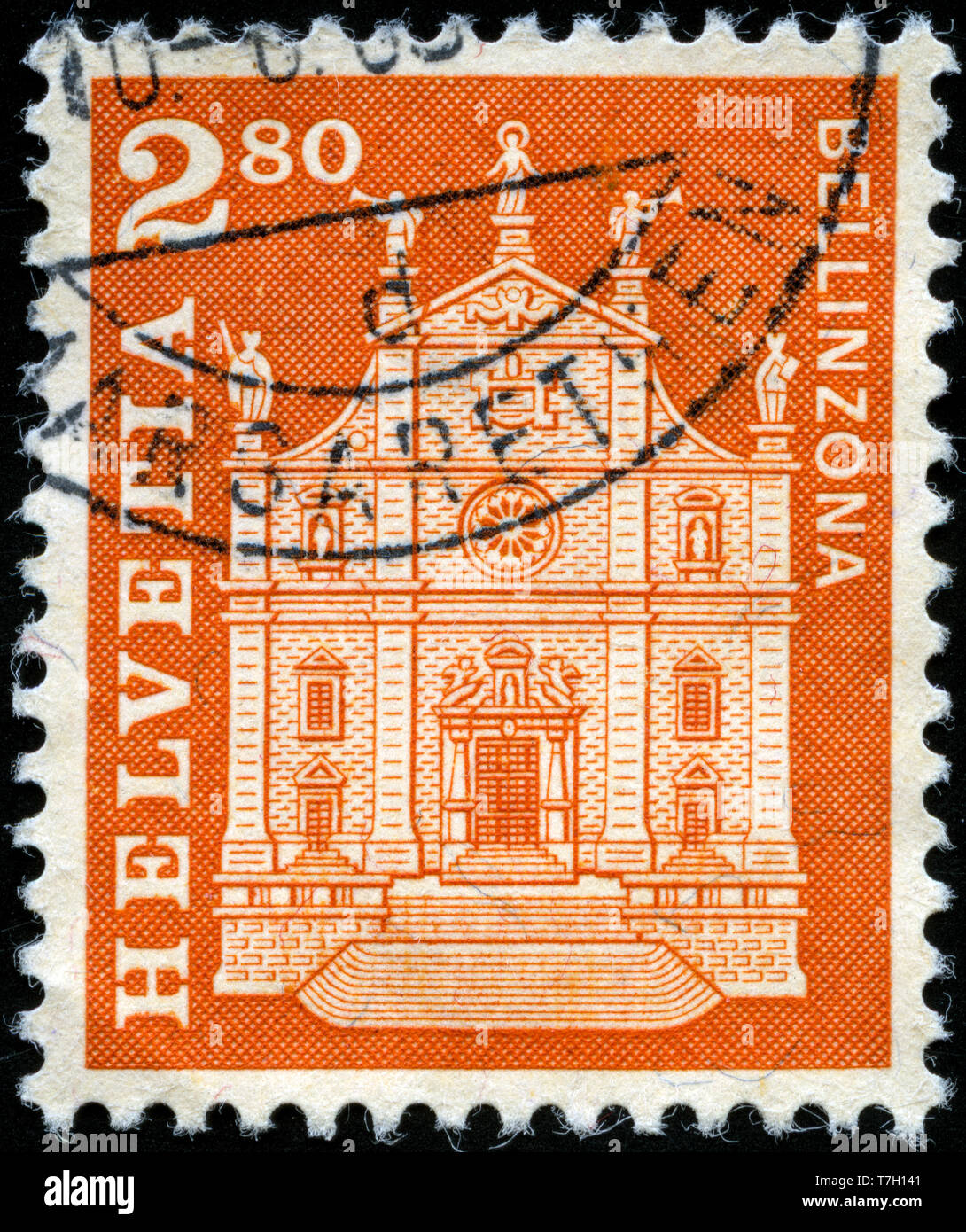 Francobollo dalla Svizzera nella storia postale le motivazioni e i monumenti serie emesse nel 1963 Foto Stock
