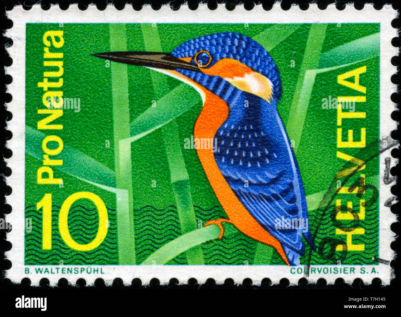 Francobollo dalla Svizzera in materia di conservazione della natura serie emesse nel 1966 Foto Stock