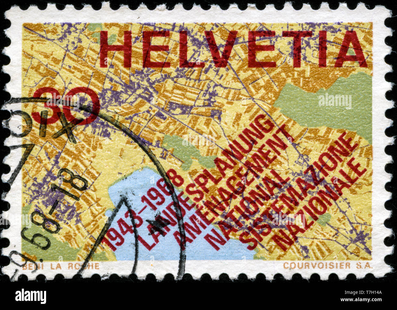 Francobollo dalla Svizzera in uno Stato federale Planning Series emesso nel 1968 Foto Stock