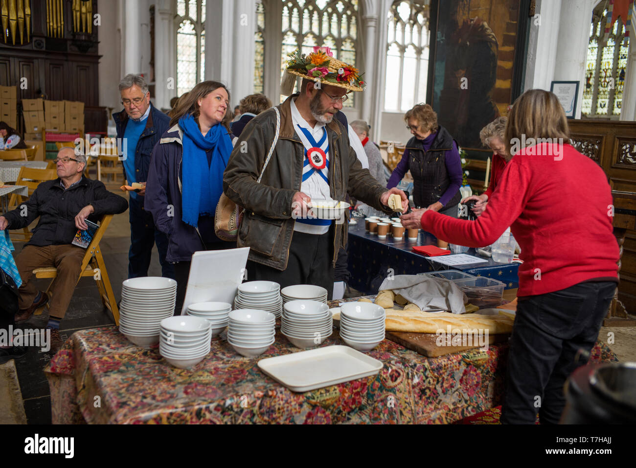 Thaxted Essex England Regno Unito. Il 6 maggio 2019. Fiera Artigianale in Thaxted Chiesa. Foto Stock