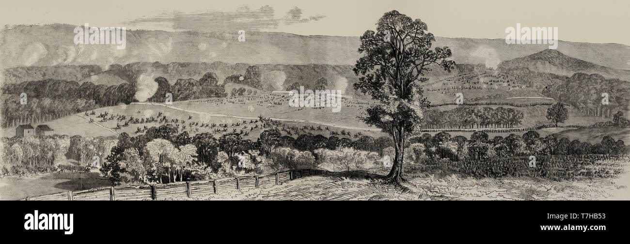 Sheridan's campagna - Battaglia di Fisher's Hill, Settembre 28, 1864 - Carica di Crook's corps sulla destra. La guerra civile americana Foto Stock