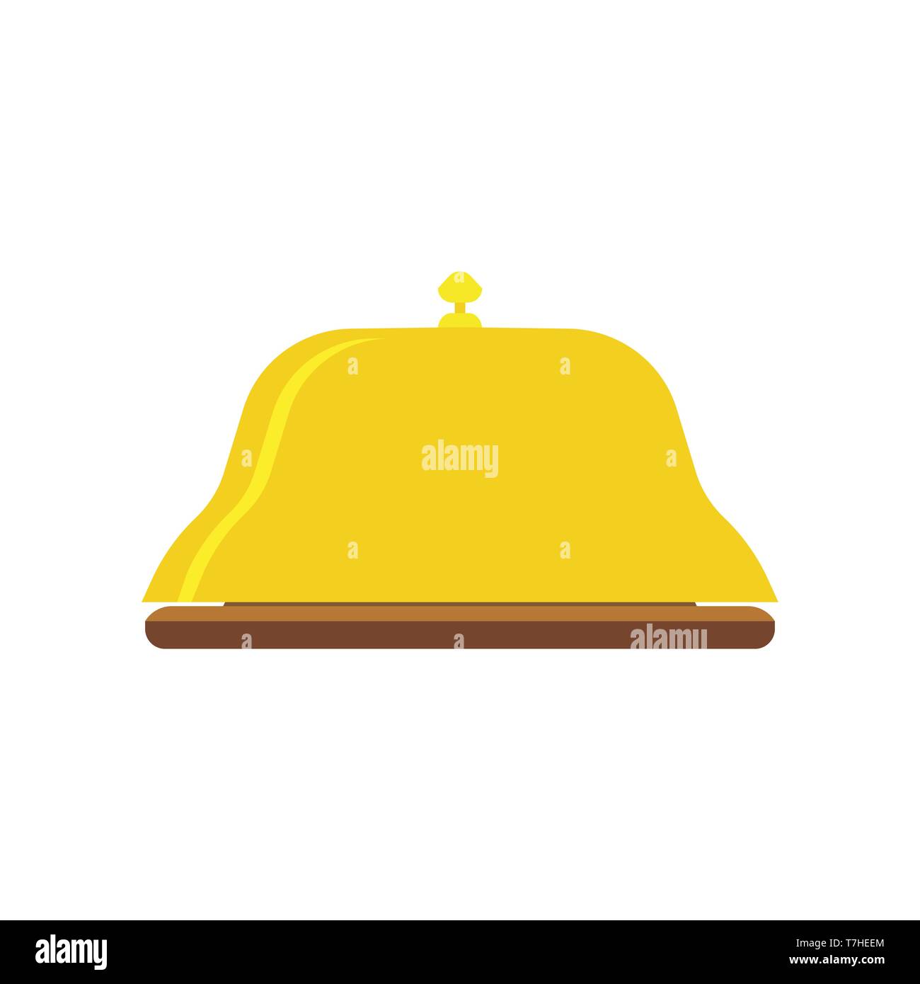 Bell'icona servizio vettore hotel reception concierge illustrazione segno piatto. Simbolo isolato di viaggio la guida alla progettazione chiamata anello lobby Reception Illustrazione Vettoriale