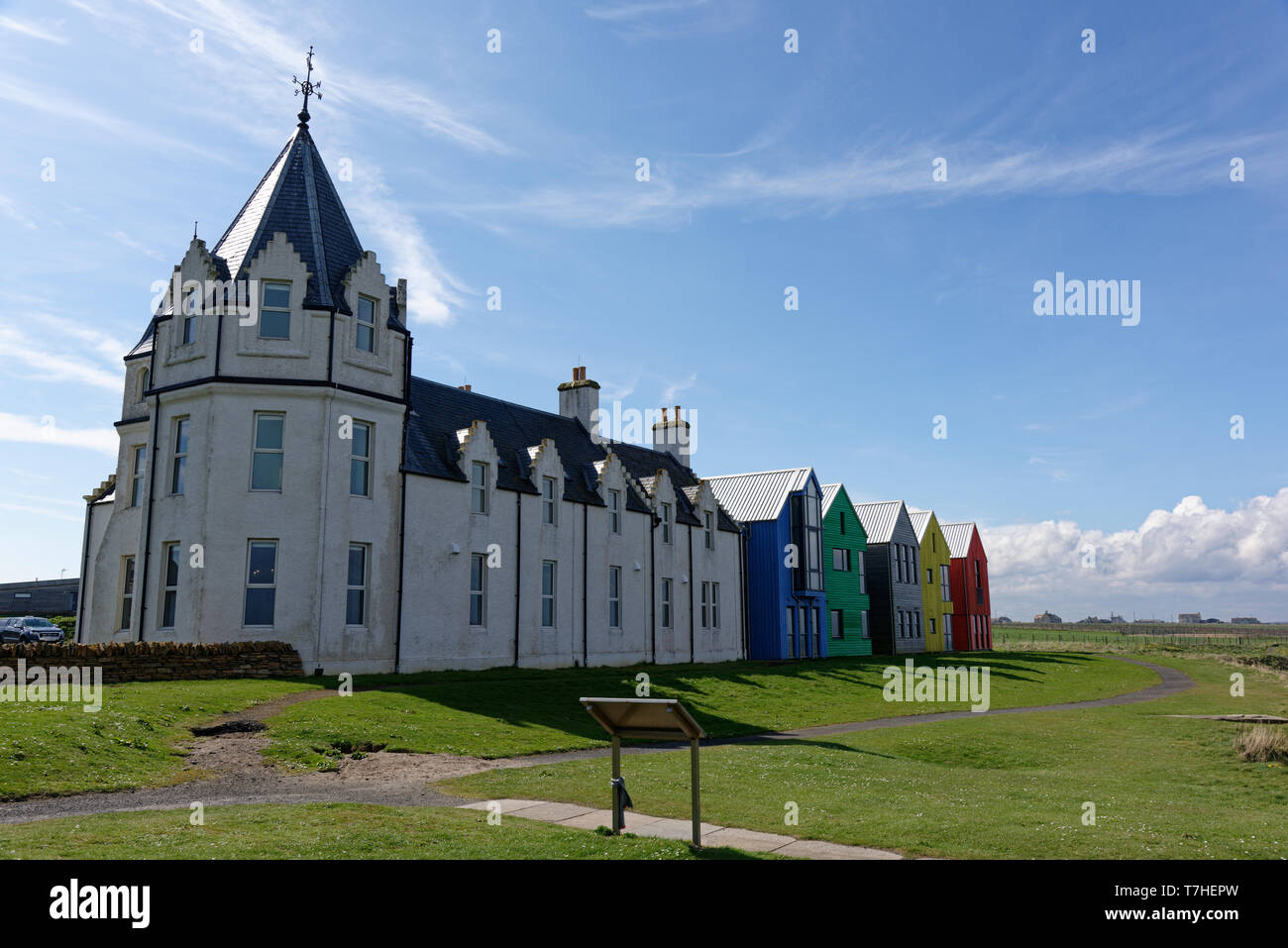 Ritiri naturale Hotel a John O' semole è impostato in un paesaggio remoto alla sommità del nord della Scozia Foto Stock
