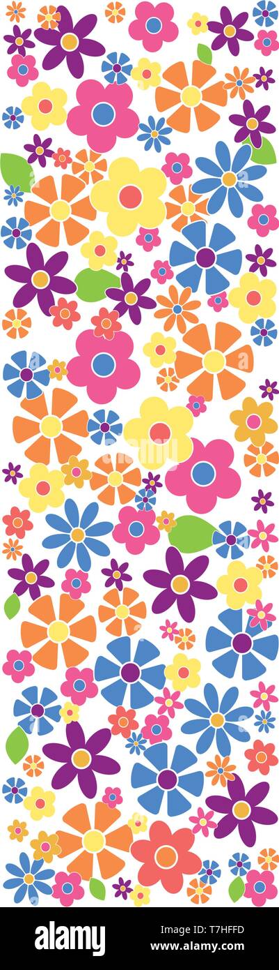 Lettera che ho riempito con una varietà di fiori colorati isolati su sfondo bianco illustrazione vettoriale Illustrazione Vettoriale