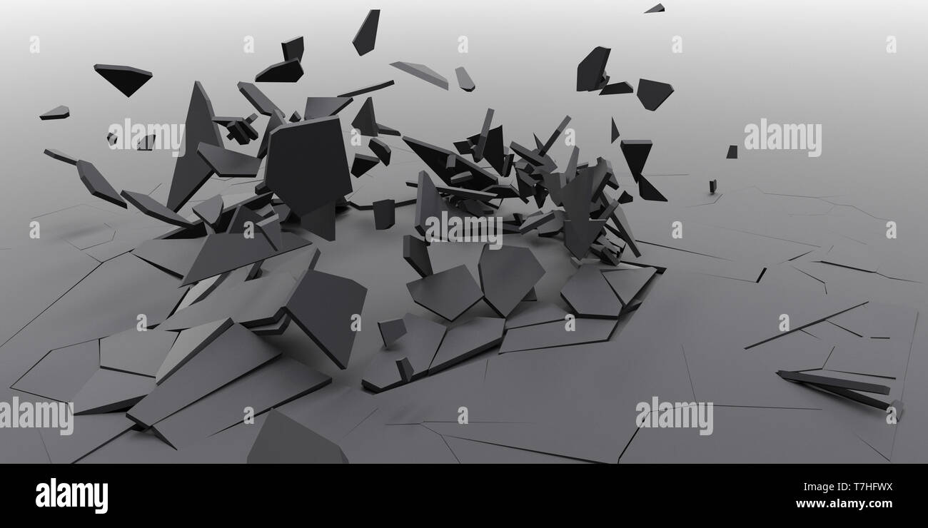 Eseguire il rendering di 3D in frantumi Abstract sfondo Foto Stock