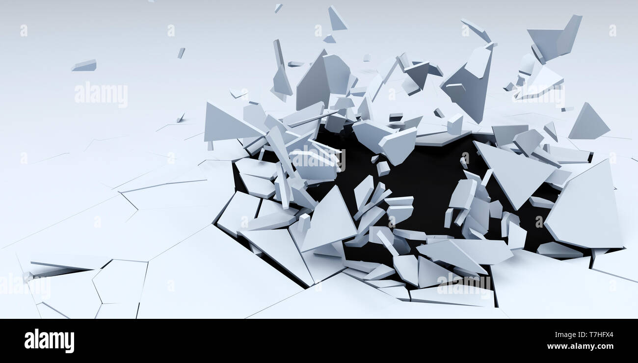 Eseguire il rendering di 3D in frantumi Abstract sfondo Foto Stock