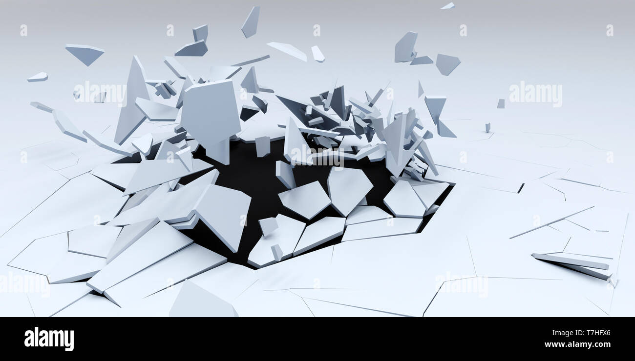 Eseguire il rendering di 3D in frantumi Abstract sfondo Foto Stock