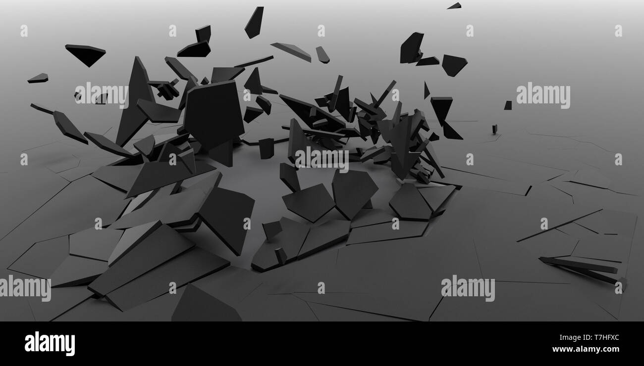 Eseguire il rendering di 3D in frantumi Abstract sfondo Foto Stock