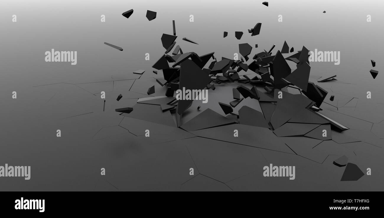 Eseguire il rendering di 3D in frantumi Abstract sfondo Foto Stock