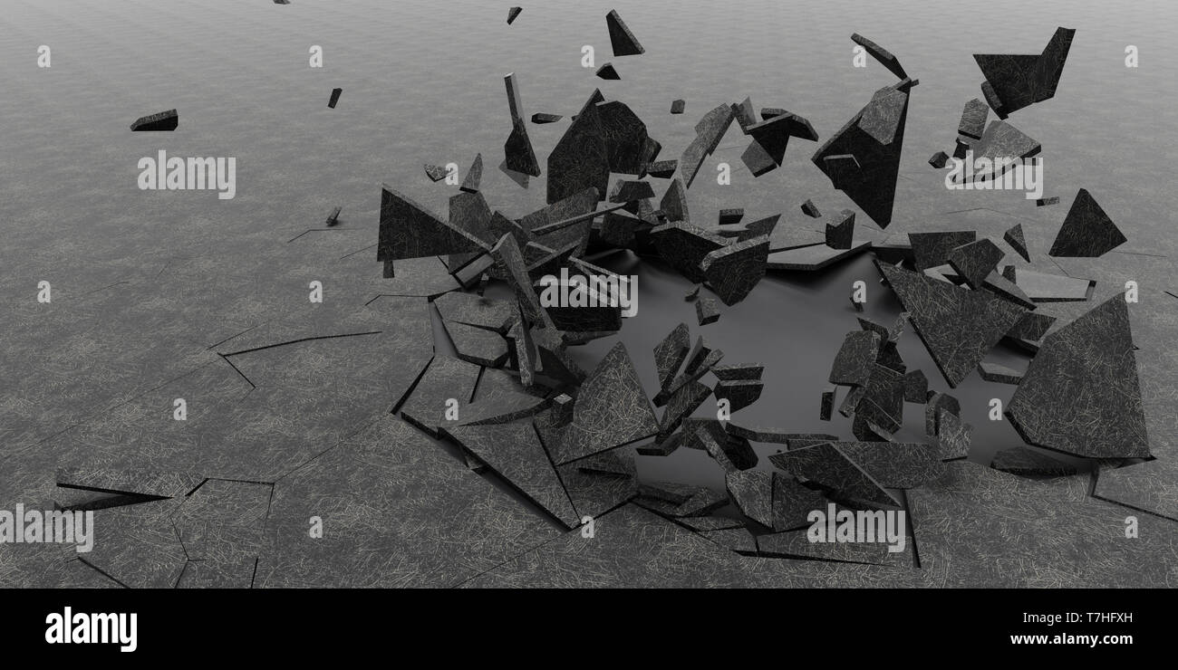 Eseguire il rendering di 3D in frantumi Abstract sfondo Foto Stock