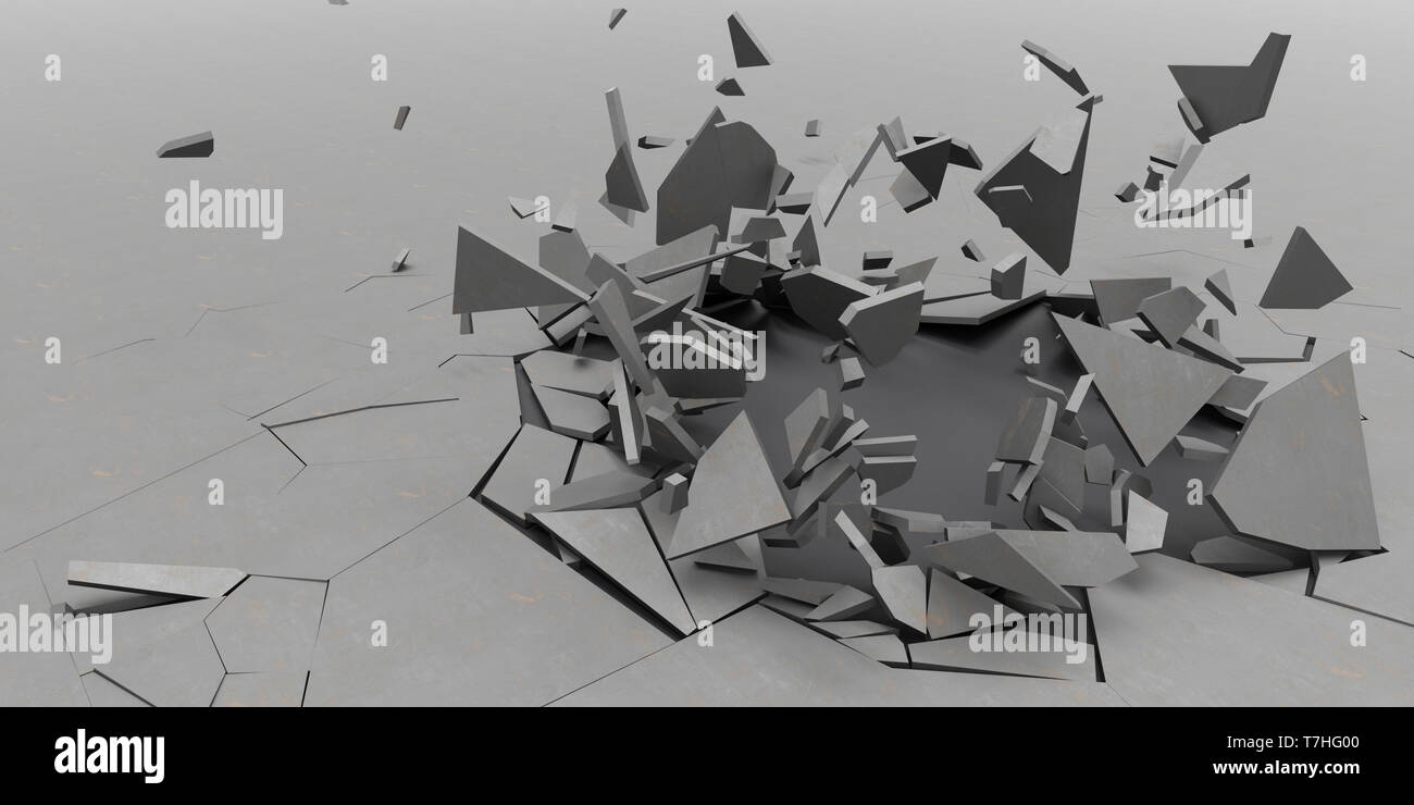 Eseguire il rendering di 3D in frantumi Abstract sfondo Foto Stock