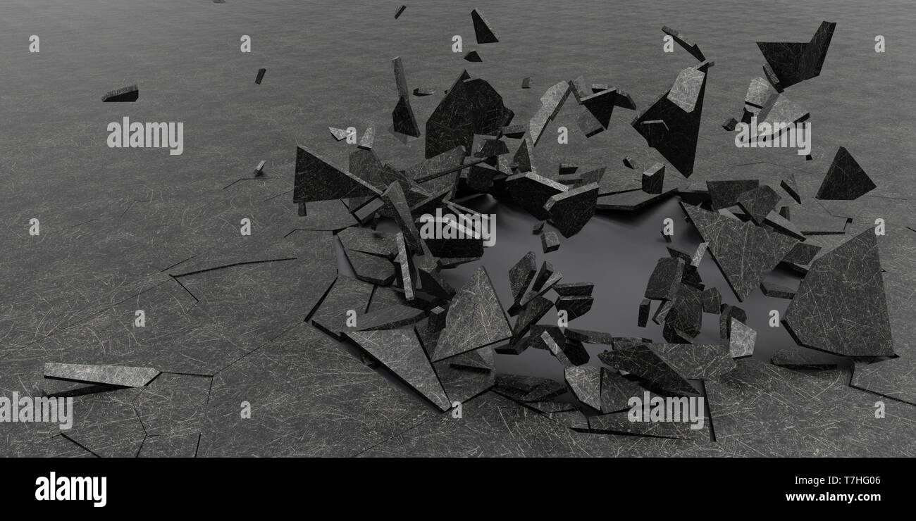 Eseguire il rendering di 3D in frantumi Abstract sfondo Foto Stock