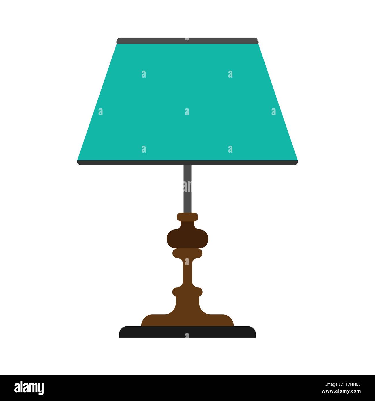 Lampada da tavolo luminoso stile simbolo elettrico icona vettore. Attrezzature di coperta loft luce interiore. Mobilio posto letto Illustrazione Vettoriale
