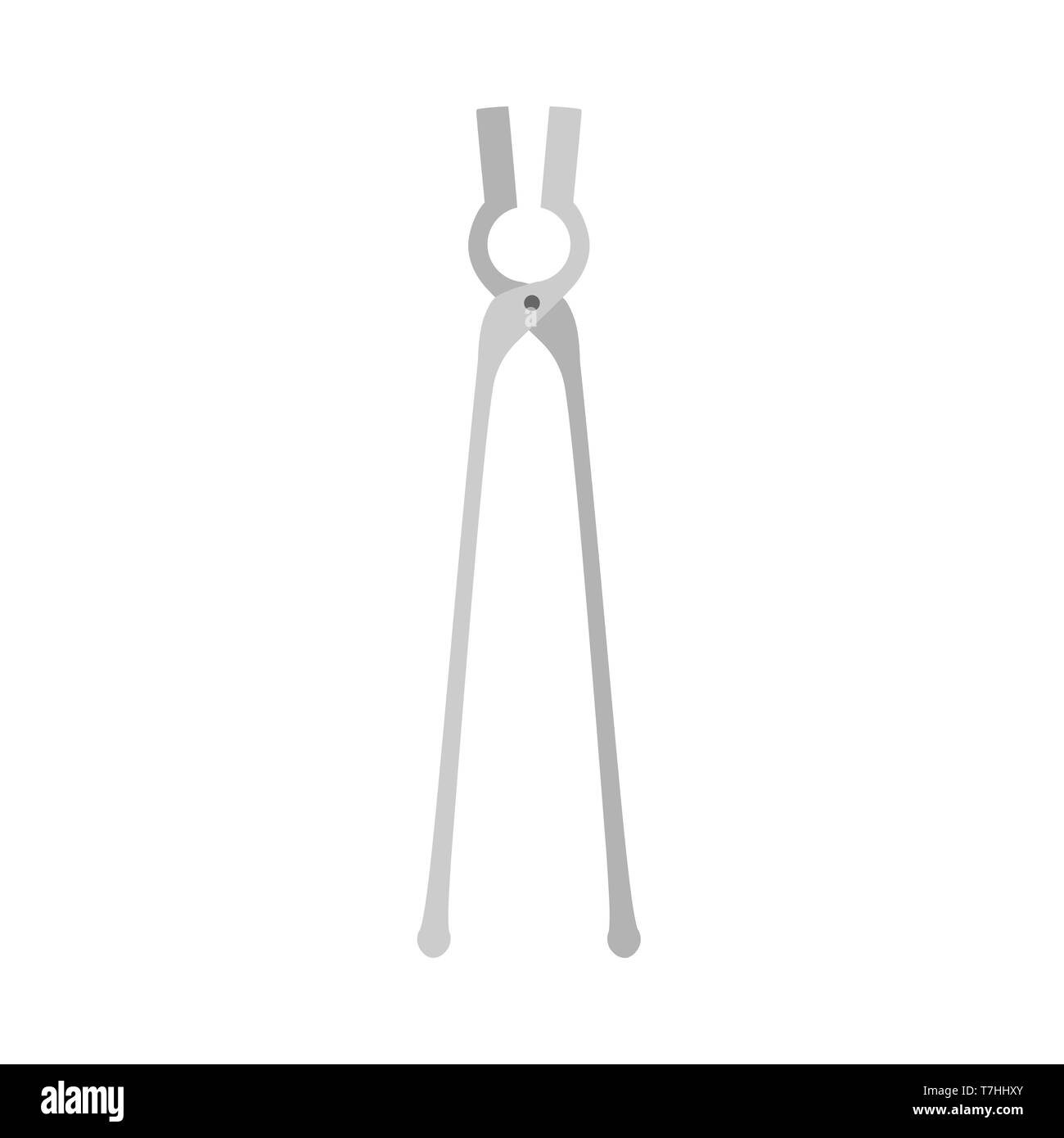 Pinze piatte di segno elemento attrezzature home utensili barbecue icona vettore. Cucina grill spatola a mano vecchio utensile Illustrazione Vettoriale