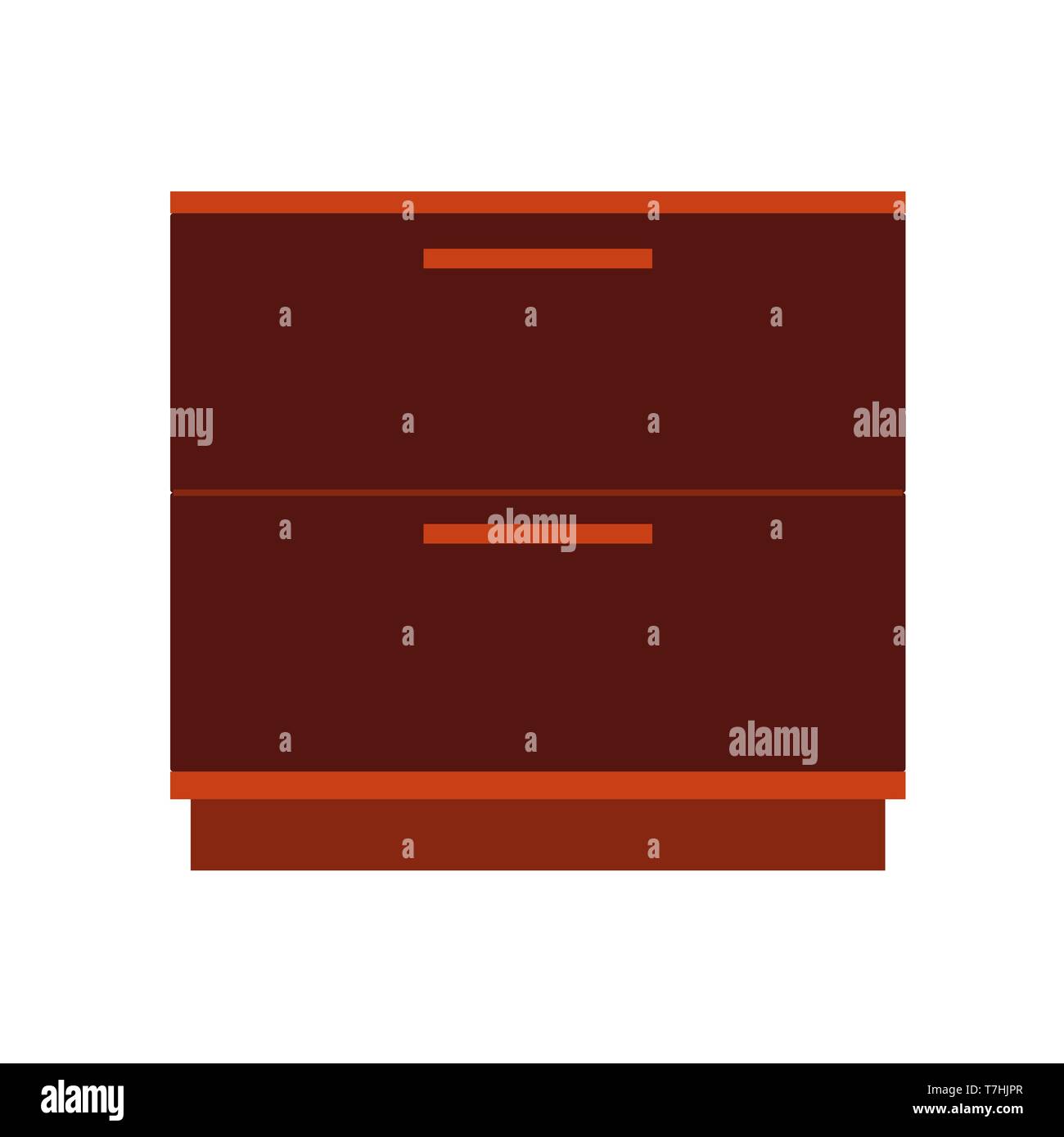 Comodino accogliente bedroon simbolo elegante icona vettore. Interno scatola interna mobili comodino. Appartamento armadio con cassetti Illustrazione Vettoriale