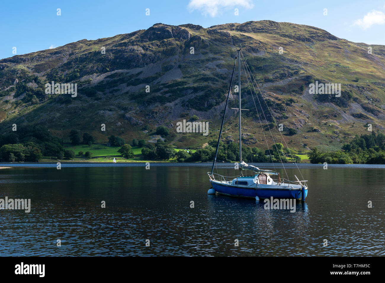 Vista su Ullswater dal St Patrick's Boat Landing nel Lake District National Park, Cumbria, Inghilterra, Regno Unito Foto Stock