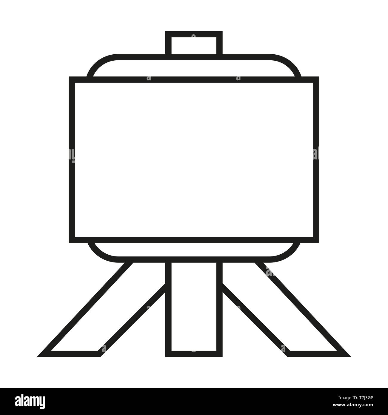 Icona nella tavola da disegno vettoriale pen art. Profilo di linea graphic design illustrazione strumento paint canvas sottile studio web Illustrazione Vettoriale