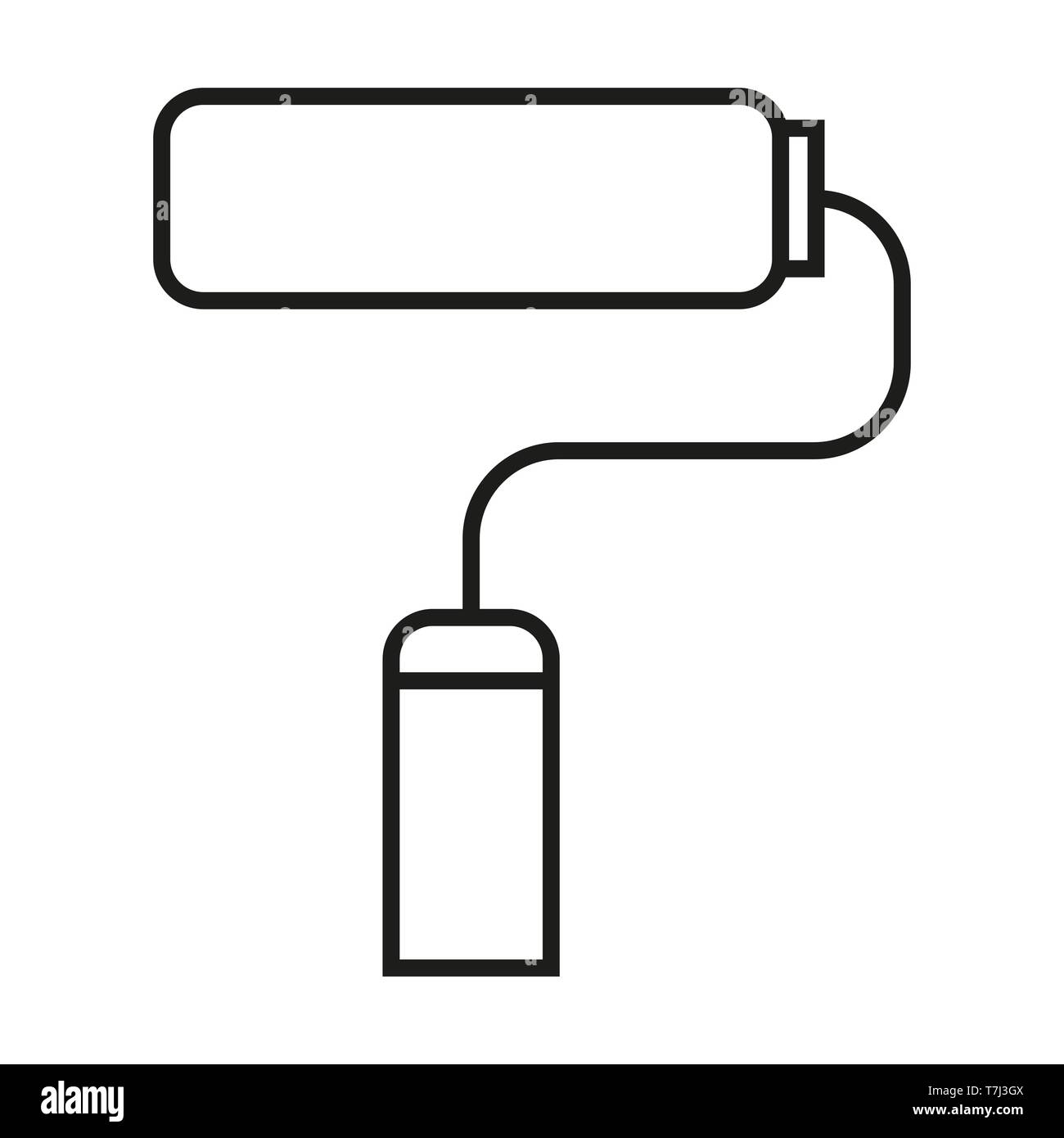 Icona dipingere le icone della linea di contorno del vettore d'arte. Simbolo della benna costruzione pennello sottile edificio illstration spray web design Illustrazione Vettoriale