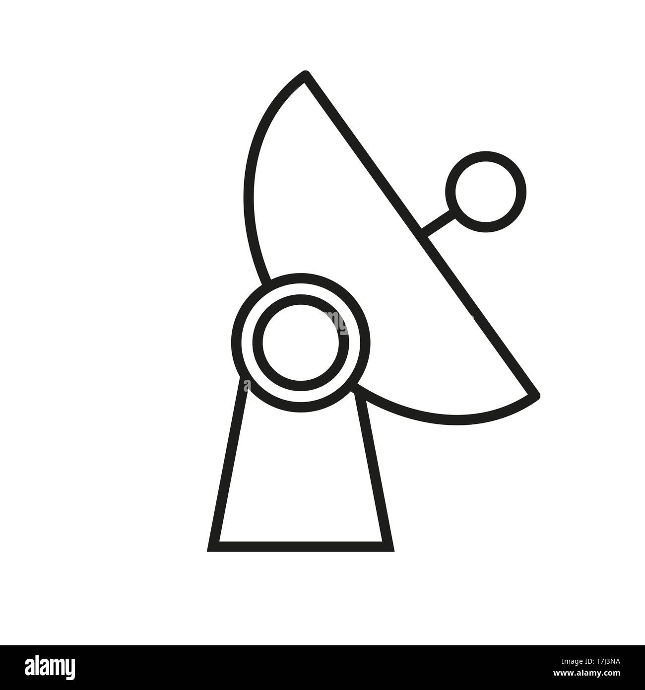 Tv icona vettore riga spazio piatto simbolo di contorno solare globale di internet Illustrazione Vettoriale