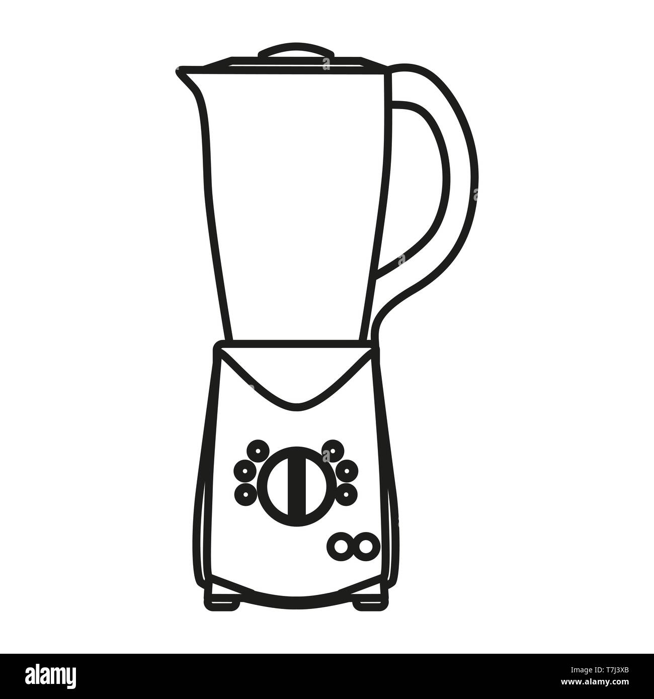 Frullatore icona linea isolati su sfondo bianco. Profilo sottile di apparecchiature di miscelazione strumento vettore. Illustrazione Vettoriale
