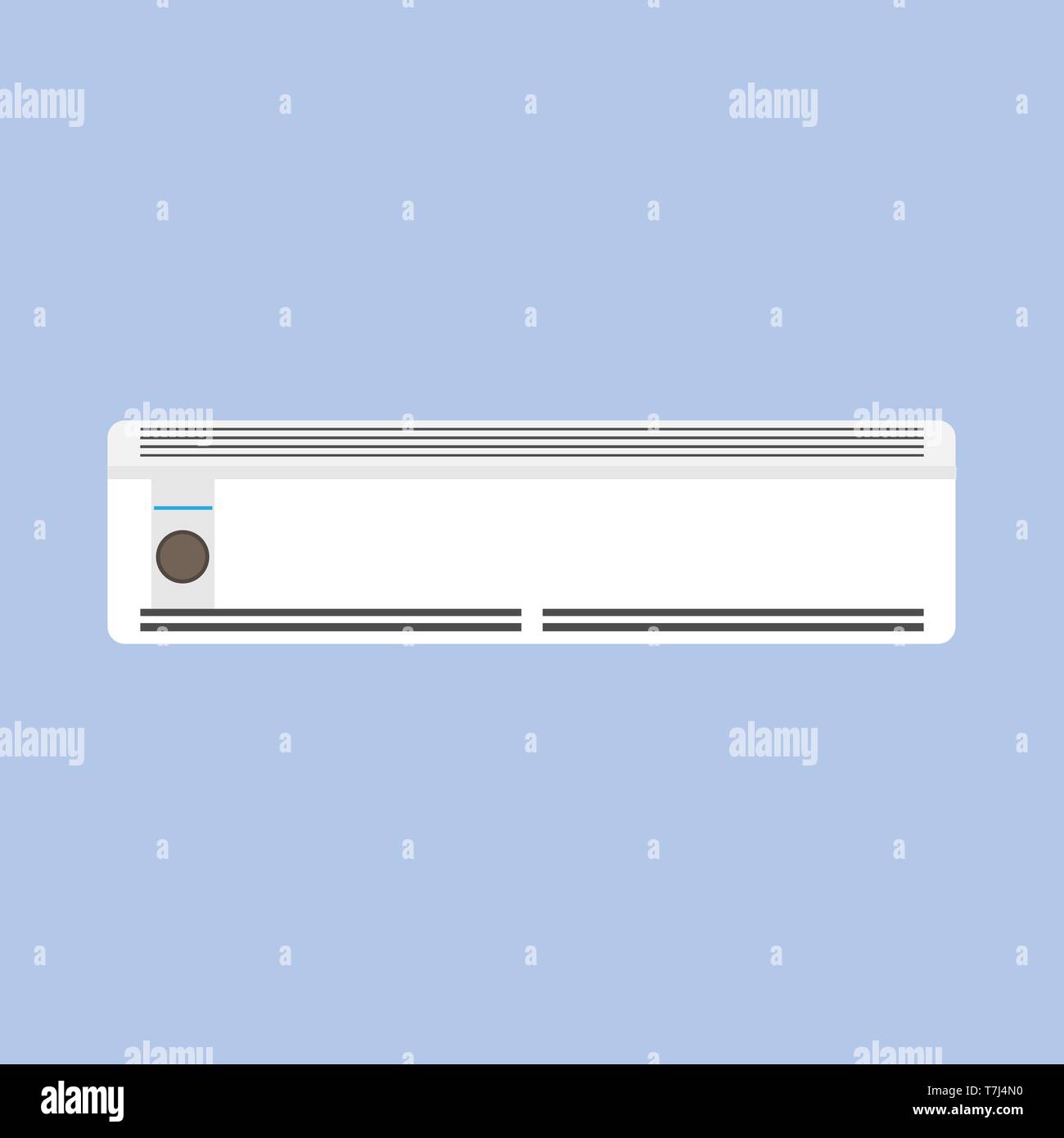 Il condizionatore aria design tecnologia power comfort simbolo. Vettore di piatto ventilatore icona del sistema Illustrazione Vettoriale
