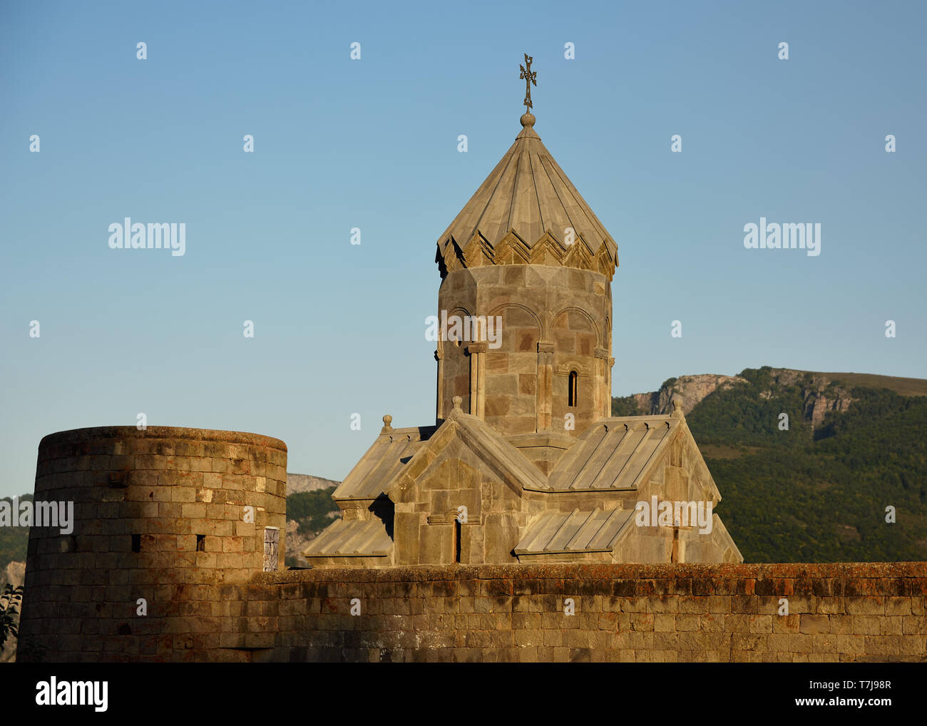 Monastero di Tatev è un nono secolo. Si tratta di uno dei più antichi e famosi complessi del monastero in Armenia. Foto Stock