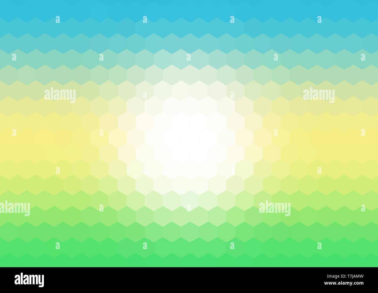 Sfondo astratto con mosaico esagonale pattern in primavera i colori del paesaggio Foto Stock