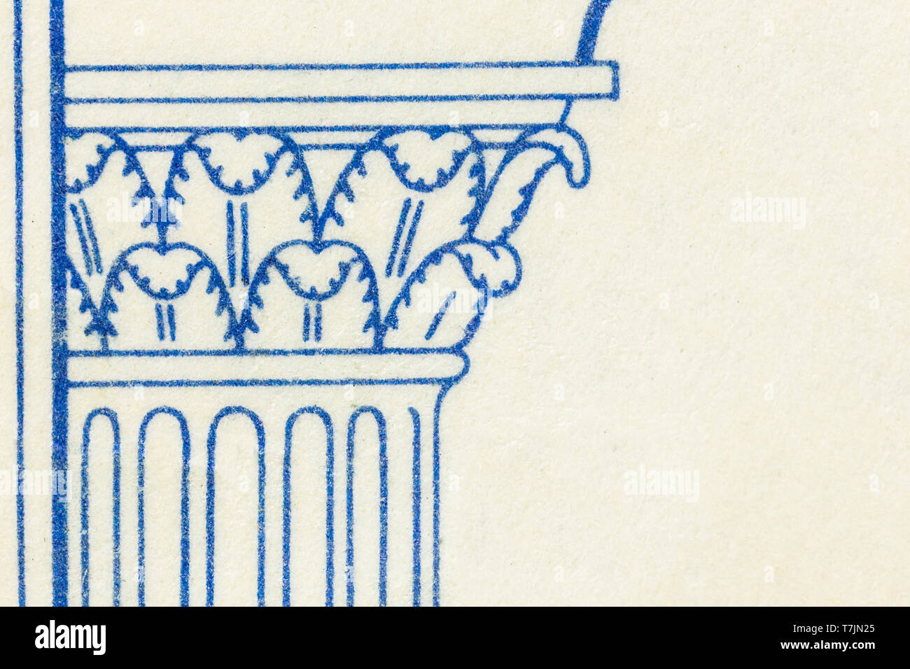 Macro close up particolare del pilastro blu sul vecchio, indossato tessera di previdenza sociale. Foto Stock