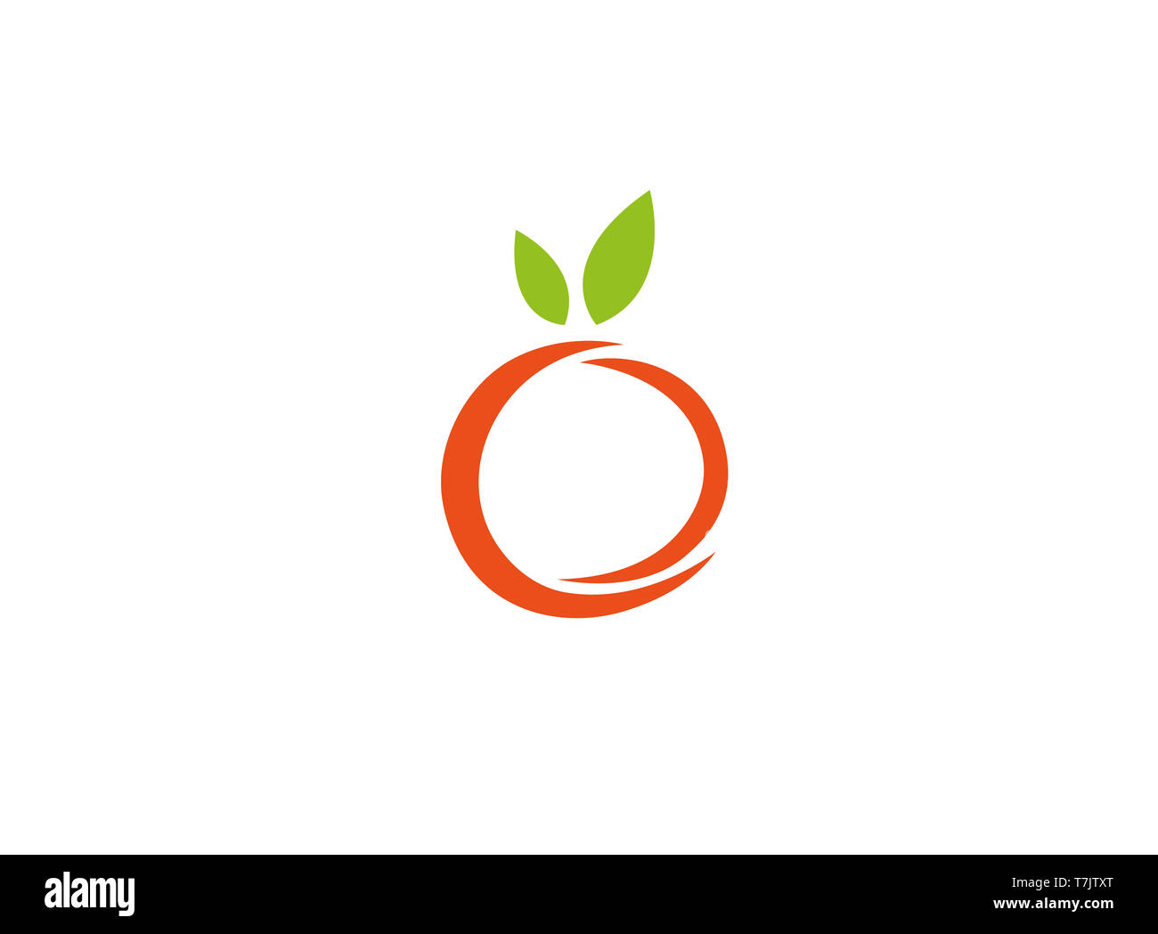 Orange e apple frutti con foglie di logo design illustrazione Foto Stock