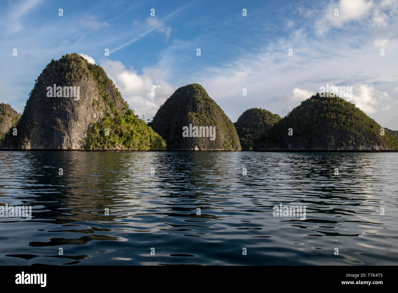 Ambiente carsico formazioni in Wayag Island, Raja Ampat, Papua occidentale, in Indonesia. Foto Stock