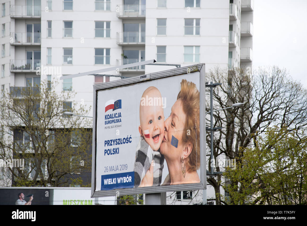 Europejska Koalicja bilboard (Coalizione Europea) nel 2019 Parlamento europeo campagna elettorale. Gdansk, Polonia. 4 maggio 2019 © Wojciech Strozyk / Al Foto Stock