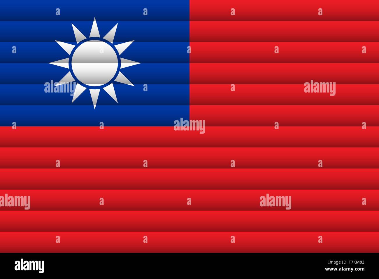 Bandiera nazionale di Taiwan. Per Giorno di Indipendenza. Illustrazione Vettoriale. Illustrazione Vettoriale