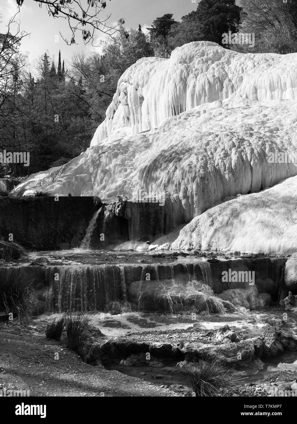 La molla di acqua termale di Bagni San Filippo in Toscana, Italia. Foto Stock