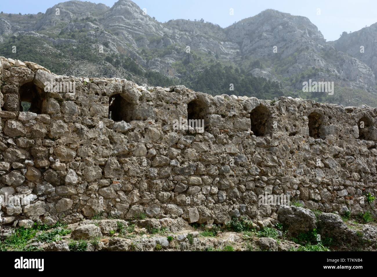 Kruja mura del castello di Kruja Albania Foto Stock